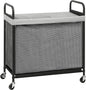 STORAGE MANIAC Rolling Laundry Hamper with Wheels 3-Section Laundry Sorter Rolling Laundrys Basket on Wheels with Removable Bag Clothes Hamper Laundrys Organizer Cart Bathroom Bedroom 120L Grey