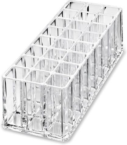 Acrylic Eye Mascara Organizer Makeup Storage Organization Refillablle Container Beauty Display Case 24 Space to Organize Tall Eye Lash Mascara