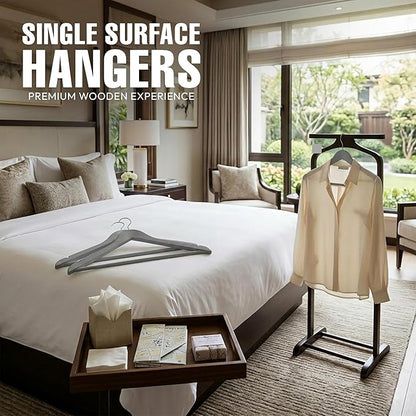 Utopia Home Premium Wooden Hangers 30 Pack - Durable & Slim Coat Hanger - Suit Hangers with 360-Degree Rotatable Hook - Wood Hangers with Shoulder Grooves (Grey)