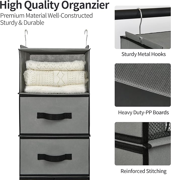 GRANNY SAYS Bundle of 1-Pack Baby Closet Organizer & 1-Pack Hanging Storage Shelves