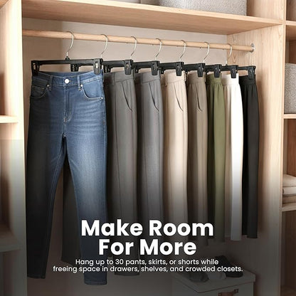 Utopia Home Skirt Hangers - 30 Pack Plastic Hangers with Clips and 360 Swivel Hook for Closet Use and Hanging Bottoms Such as Skirts Pants Jeans