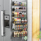 Aufworld Magnetic Spice Rack for Refrigerator, 6 Pack Magnetic Shelf, Fridge Magnet Organizer with Moveable 12 Hooks, Magnetic Fridge Shelf for Kitchen Organization and Storage (6 Pack)