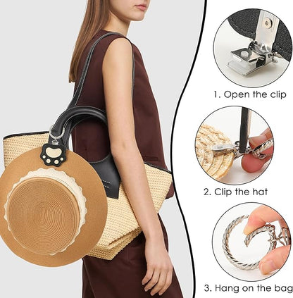 Hat Clip for Travel Sun Hat Holder Hang on Bags Hands Free Hats Clip-on Luggage Women’s Outdoor Travel Accessory