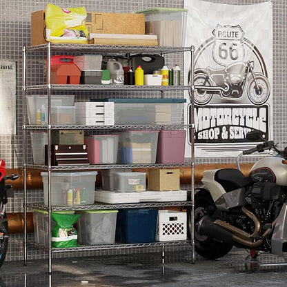 24" Deep x 54" Wide x 74" Height Wire Shelving Kit | 6-Tier | NSF Commercial Storage Rack Unit