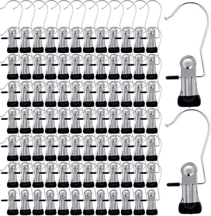 100 Pack Boot Hangers Clips for Closet, Heavy Duty Legging Organizer for Closet Hanging Pants Hangers with Clips Clothes Pins Hanger Clips Laundry Hooks Towel Socks Hats Tall Boots Home Travel