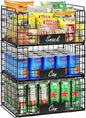 JKsmart 3 Pack XXL Stackable Wire Baskets with Handles for Pantry Storage and Organization, Fruit and Vegetable Basket with Name Plates, Metal Storage Bins for Snack Can Fruit Veggies, XXL