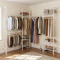 Wall Mounted Closet System – Adjustable Clothing Rack with 6 Hanging Clothes Rods( 4 Expandable Rods) & 6 Shelves, Heavy Duty Industrial Pipe Clothes Rack for Closet Organizer and Storage, White