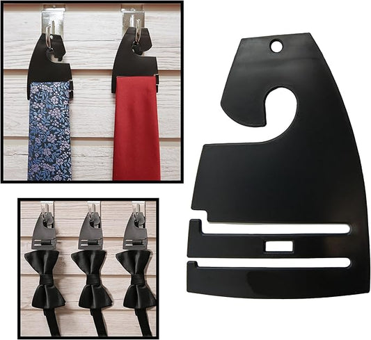 Black Neck Tie Hangers for Retail - Economic Plastic Tie Hooks - 100 Pack