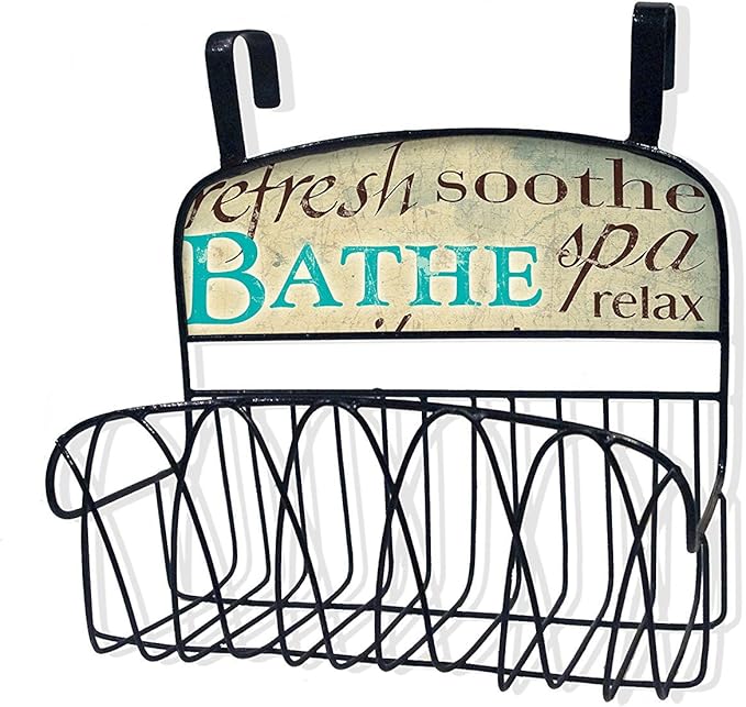 Stupell Home Décor Bathe Over The Door Organizer Basket, 11 x 11 x 6, Proudly Made in USA