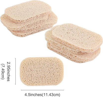 Snowkingdom 8 Pack Beige Soap Saver Holder for Bar Soap Draining Lift Pad 2.9" x 4.5" PVC Non-BPA Non Slip Durable