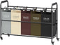 Tajsoon 5 Bag Laundry Sorter Cart, Laundry Hamper Sorter Basket with Heavy Duty Lockable Rolling Wheels for Clothes Storage, 5 Colors