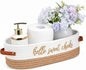 Hello Sweet Cheeks Bathroom Decoration Brown and White Cotton Rope Toilet Basket Toilet Paper Holder Basket Rustic Bathroom Organizer Farmhouse Home Decoration Organizing Small Baskets