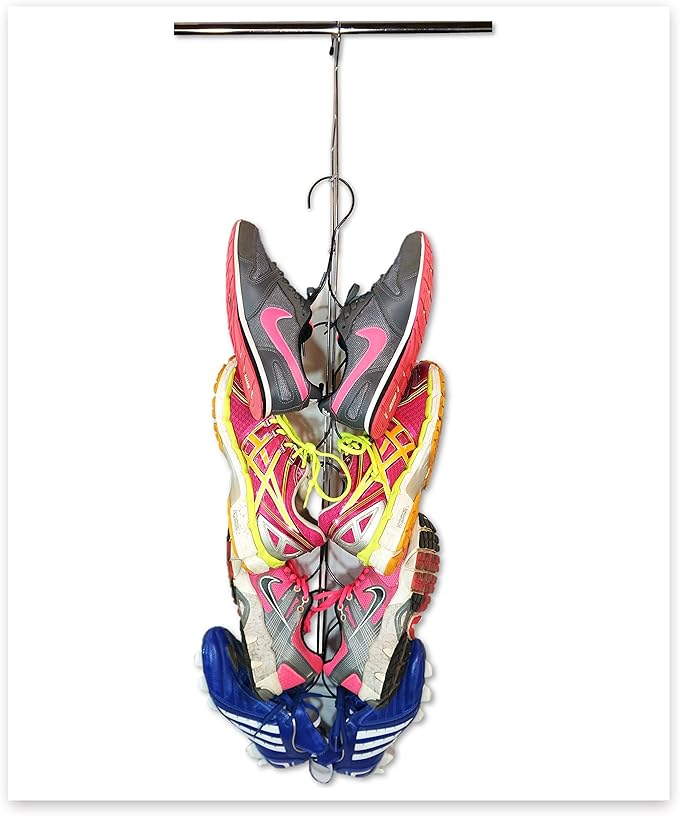 Sneaker STAX: 6 Pair Hanging and Drying Shoe Storage, Athletic Shoes, Sneakers, Cleats,