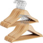 StorageWorks Baby Hangers 20 Pack, Maple Wood Clothes Organizer for Toddler, Kids Wooden Hanger with Pant Bar for Closet, Natural Maple Wood Color