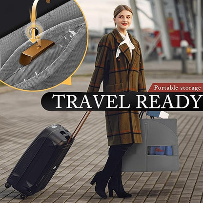 2 Pack 40-inch Suit Bag Garment Bag for Travel and Storage, Garment Bags for Hanging Clothes with Zipper and Visible Transparent Window, Gray