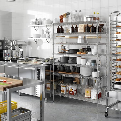 18" Deep x 48" Wide x 74" Height Wire Shelving Kit | 8-Tier | NSF Commercial Storage Rack Unit