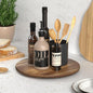 Lazy Susan for Table Top Bamboo Lazy Susan Turntable for Cabinet Kitchen Countertop Organizer for Condiment Bathroom Counter Organizer Decor Sink Tray Acacia Wood 12 Inch