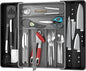 Simple Houseware Expandable Kitchen Drawer Flatware Organizer, Black/Gray
