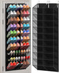 UVIAHOMI 20-30 Pairs Over the Door Shoe Organizer, Breathable Pocket Hanging Shoe Storage for Closet, 10-Tier Door Shoes Rack, Handing Shoes Holder Fit All the Family's Sneakers, Boots, Heels, Black