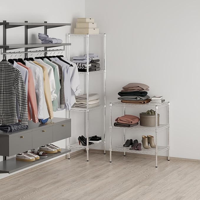 21" Deep x 30" Wide x 34" Height Wire Shelving Kit | 3-Tier | NSF Commercial Storage Rack Unit