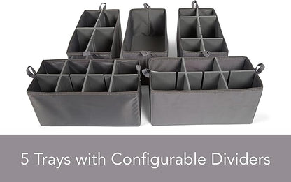 Covermates Keepsakes Hanging Shoe Organizer Set - Heavy Duty Material, Sturdy Interior Shelves, Includes Trays with Dividers - Closet Storage, Red Heather