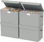 Storage Bins with Lids for Organizing, Closet Boxes with 2 Carrying Handles and Sturdy Heavy Cardboard, Home Organizers Cubes, 4 Pack, Grey, 15 x 9.8 x 9.8 In, XSNY12GL-4