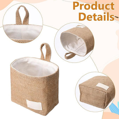 Yuanchu 2Pcs Small Hanging Storage Baskets, Wall Hanging Storage Bags Wall Mount Foldable Organizer Desktop Basket for Keys, Stationery, Cosmetics, Home Office Dorm Desk