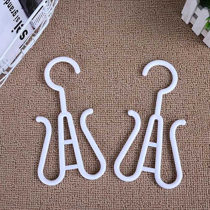 SHINEOFI 10pcs White Plastic Shoe Drying Hooks Sturdy Hanging Shoe Organizer for Home and Closet Storage