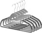Whitmor Plastic Non Slip Coat Hangers 5 Pack - Space Saving 360 Rotating Hook Hangers Heavy Duty (Gray & Black)
