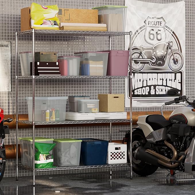 24" Deep x 54" Wide x 74" Height Wire Shelving Kit | 4-Tier | NSF Commercial Storage Rack Unit