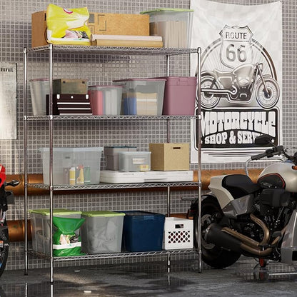 24" Deep x 54" Wide x 74" Height Wire Shelving Kit | 4-Tier | NSF Commercial Storage Rack Unit