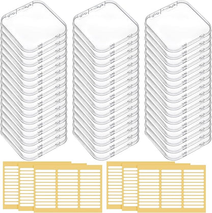 48 PCS Press On Nail Storage Box with 216 PCS Adhesive Nails Tapes, 3 X 3 Inch Press on Nail Case Nails Packaging for Presses Ons Acrylic Clear Nailes Display Box for Display Art Salon Supplies