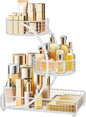 HBlife Makeup Organizer for Vanity, 3 Tier Metal Bathroom Countertop Organizers Skin Care Storage, Bathroom Counter Shelf Skincare Holder Perfume Cosmetic Display, White