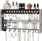 JackCubeDesign MK460A - Wood Wall Mount Jewelry Organizer with Metal Hooks (Rustic Wood)