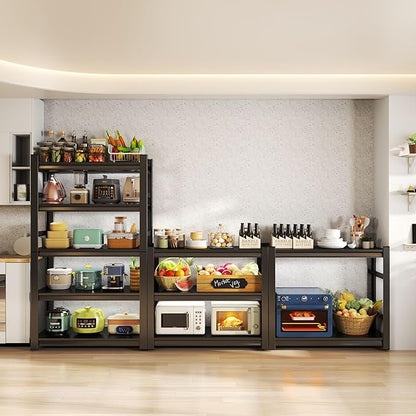 35.5" W Utility Kitchen Shelves, 5 Tier Shelf Organizer, 2000LBS Heavy Duty Storage Shelves, Adjustable Metal Shelving Unit for Pantry, Industrial, Basement, Bathroom and Closet, Black