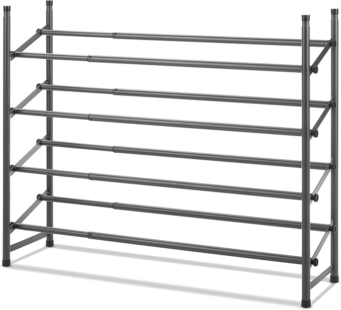 Whitmor 4-Tier Shoe Rack Gunmetal Gray