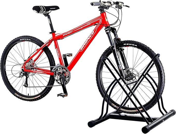 Bike Rack – Dual Bicycle Stand for Mountain, Road, or Kid’s Bikes – Indoor or Outdoor Steel Bicycle Storage – Tire Rack for Truck by RAD Cycle