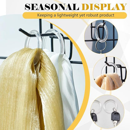 200 Pcs Plastic Scarf Rings for Crafts DIY 1-5/8" Clear Scarf Hanger O Napkin Rings Bulk Acrylic Curtain Hangers Accessories