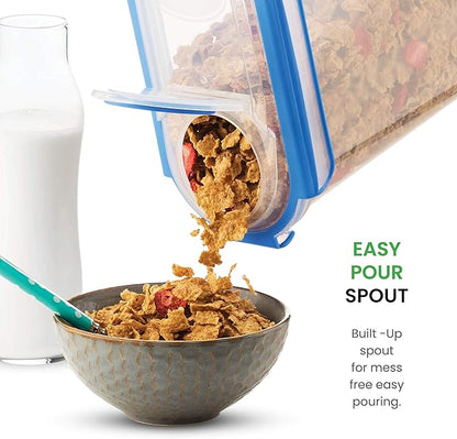 Extra Large Cereal Containers Storage Set - [2 Pack,168oz. 21 cup] Airtight Silicone Sealed Locking Lids extents freshness - Space Saving Kitchen Pantry Containers - Food storage containers For Flour.