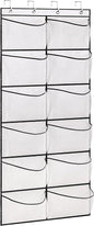 KIMBORA Over The Door Shoe Organizer 12 Large Mesh Pockets Boots Hanging Storage Shoe Rack for Closet White