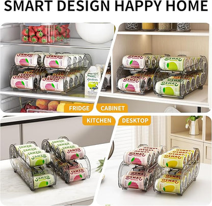 Drink Organizer for Fridge, Soda Can Organizer Dispenser for Refrigerator with Automatic Rolling,Organize Standard Size 11.15oz or 12oz Cans Drink,Save Space for Fridge、Kitchen、countertop