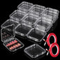56Pcs Press On Nail Packaging Box Set with 10M Adhesive Tape Clear Acrylic Nail Case Display Organizer for Storage and Nail Art Business Salon Supplies