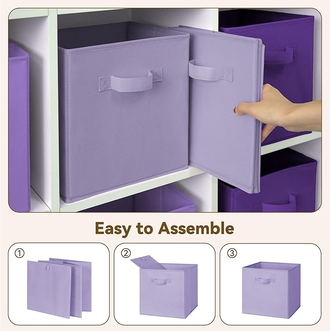 GRANNY SAYS Cube Storage Bins, 11 Inch Cube Storage Organizer, Fabric Storage Bins, Storage Cubes for Shelves, Closet, Purple Gradient, 8-Pack