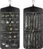 CHICECO Travel Jewelry Holder Organizer,Hanging Jewelry Organizer Storage with Zippered Pockets for Cloest,Jewelry Holder for Earrings, Necklaces（Black）