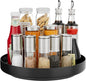 Ovicar Lazy Susan Turntable Organizer - 11 inch Rotating Spice Rack Metal Lazy Susan for Cabinet Pantry Kitchen Countertop Bathroom Refrigerator Table Storage, Black
