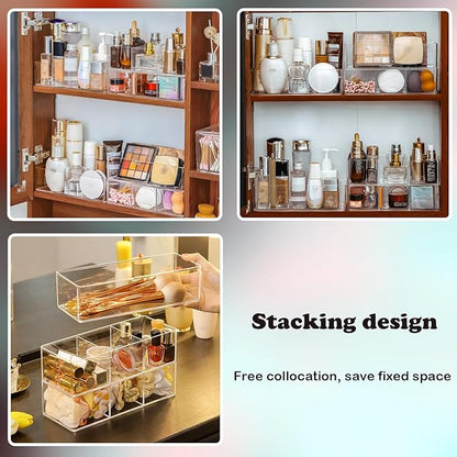 Acrylic Organizer 2 pieces Makeup Organizer Countertop For Drawers Organizer Storage Bathroom Organizers And Storage Is A Good Choice For Desktop Finishing (2)