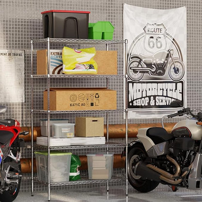 21" Deep x 42" Wide x 74" Height Wire Shelving Kit | 5-Tier | NSF Commercial Storage Rack Unit