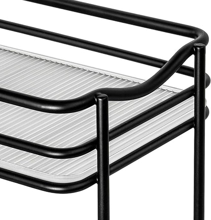 LYNK PROFESSIONAL® Pull Out Spice Organization for Cabinets - 4-3/8 inch Wide – Spice Rack for Inside Cabinets, Slide Out Spice Rack Organizer for cabinet – Pull Out Spice Rack, Sliding 2 Tier Black