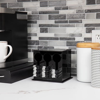 Mind Reader Utensil Dispenser, Silverware Organizer, Plastic Fork and Spoon Dispenser, Kitchen, Black