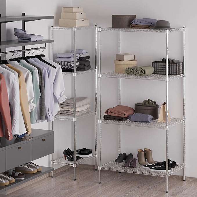 24" Deep x 36" Wide x 74" Height Wire Shelving Kit | 4-Tier | NSF Commercial Storage Rack Unit